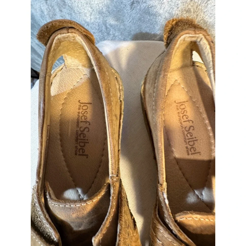 JOSEF SEIBEL ROSALIE 45 LEATHER SHOES BRANDY CAPRI SIZE 39 trendy boho hippie